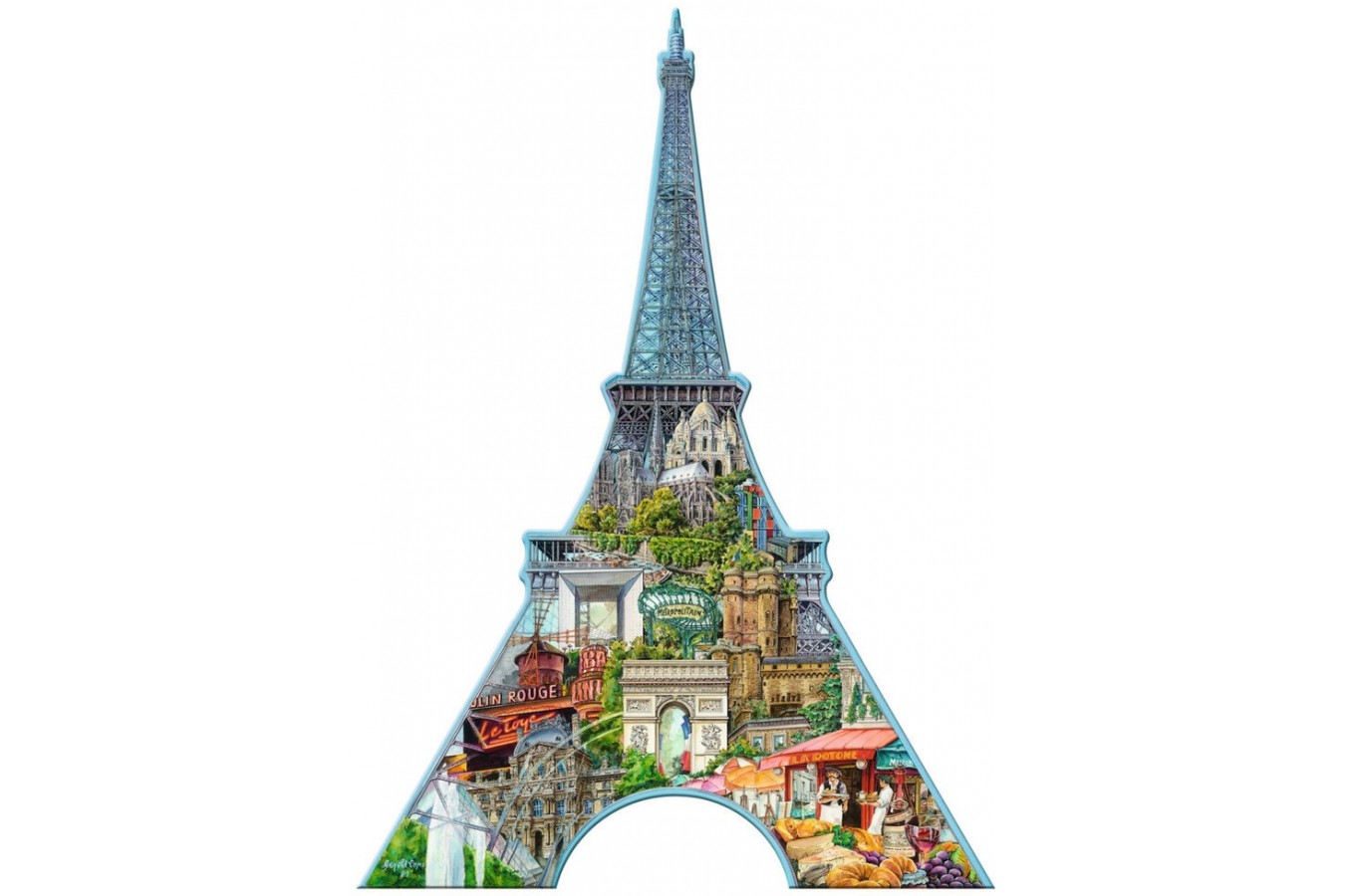 Puzzle Ravensburger - Contur Turnul Eiffel, 960 piese (16152)