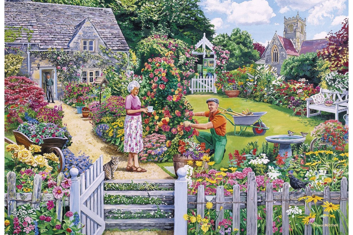 Puzzle Gibsons - The Gardener's Round, 4x500 piese (65100)