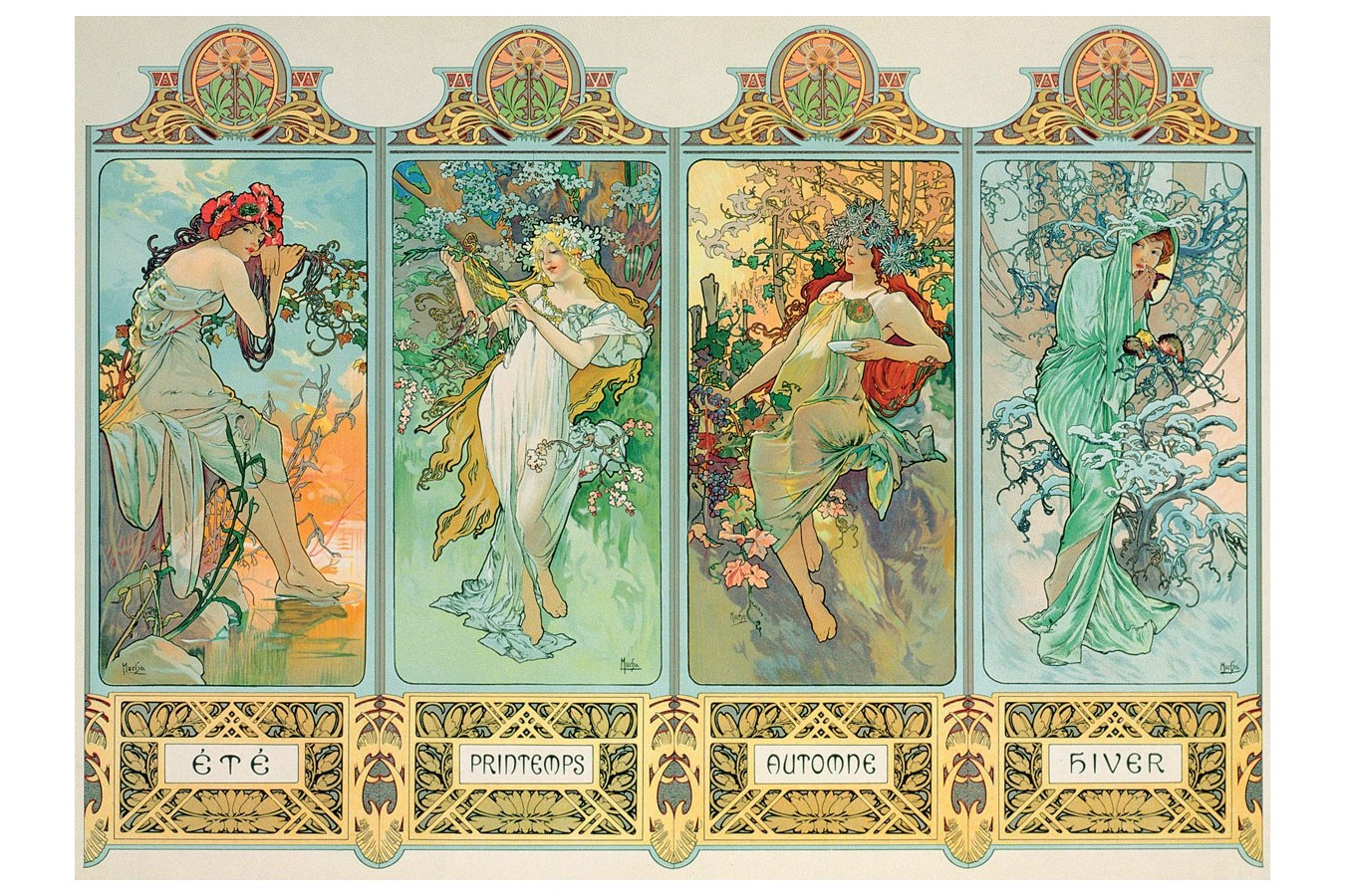 Puzzle Eurographics - Alfons Mucha: Four Seasons, 1000 piese (6000-0824)