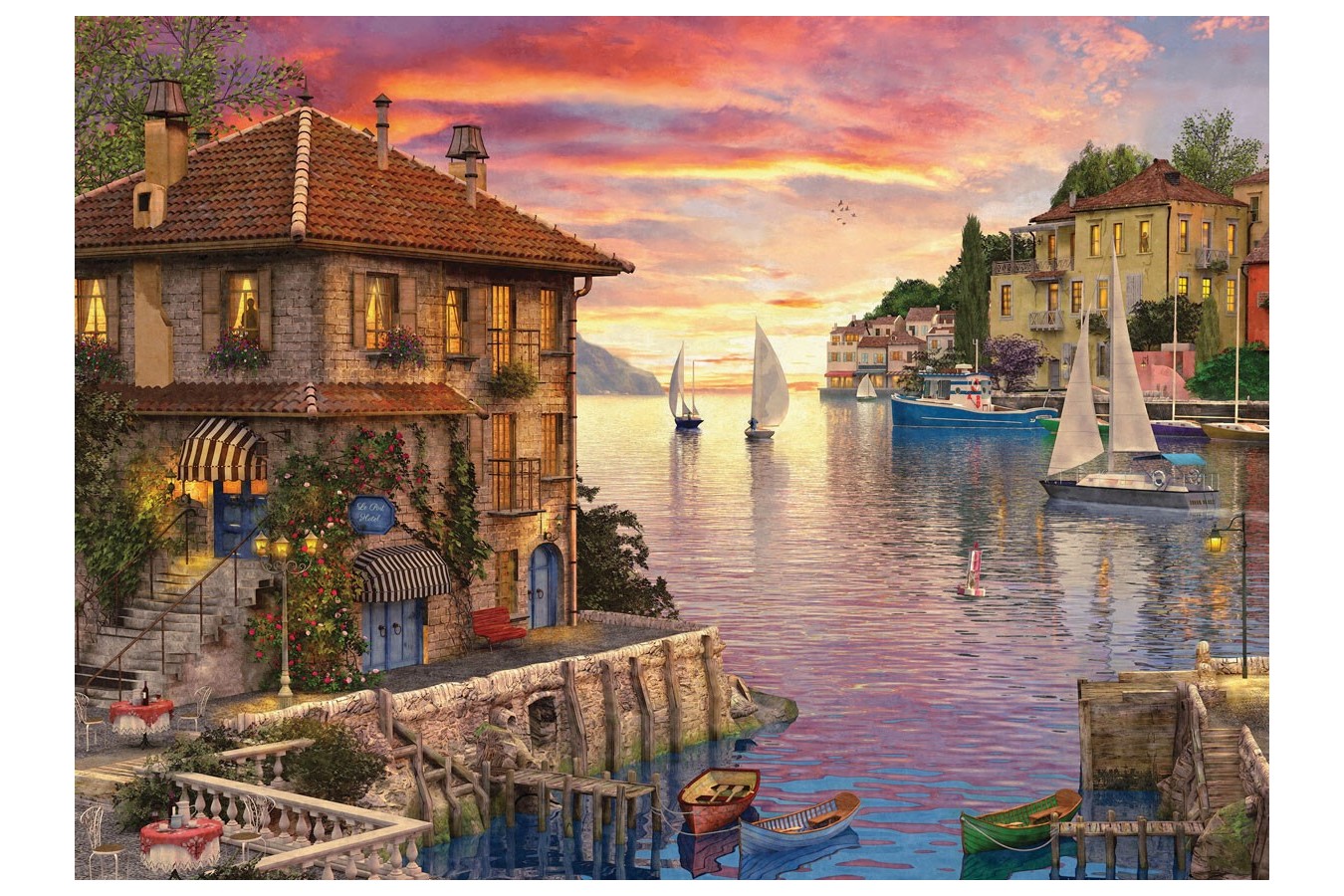 Puzzle Eurographics - Dominic Davison: Mediterranean Harbor, 1000 piese (6000-0962)