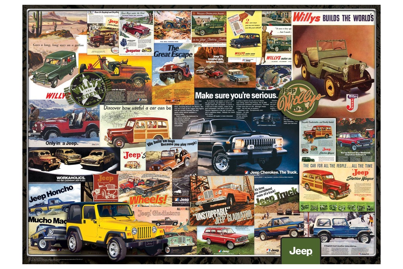 Puzzle Eurographics - Jeep Vintage Posters, 1000 piese (6000-0758)