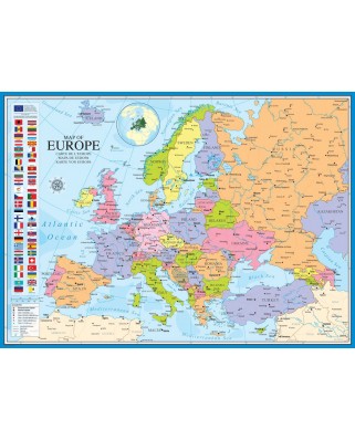 Puzzle Eurographics - Map of Europe, 1000 piese (6000-0789)