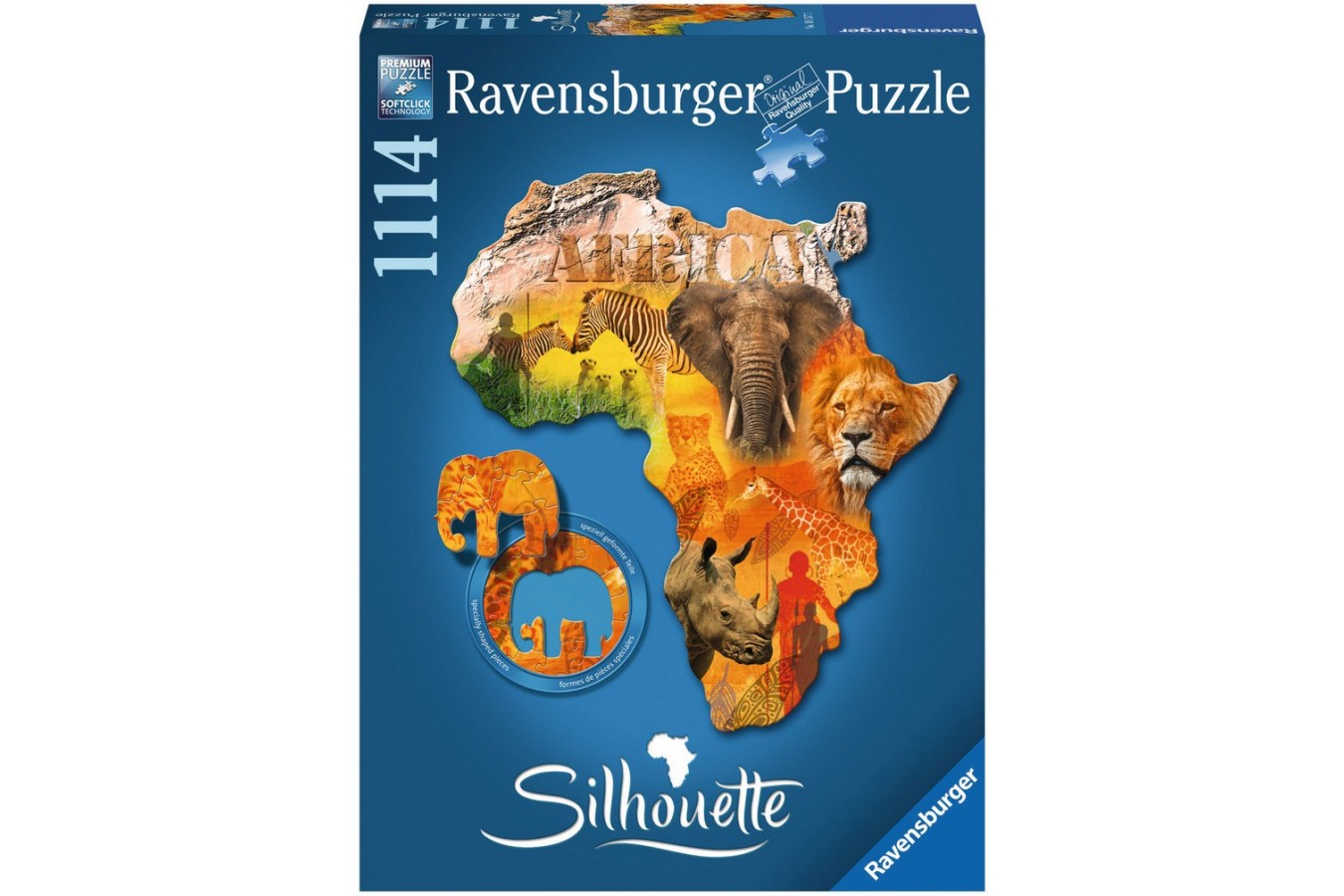 Puzzle Ravensburger - Contur Continentul Africa, 1.114 piese (16157)