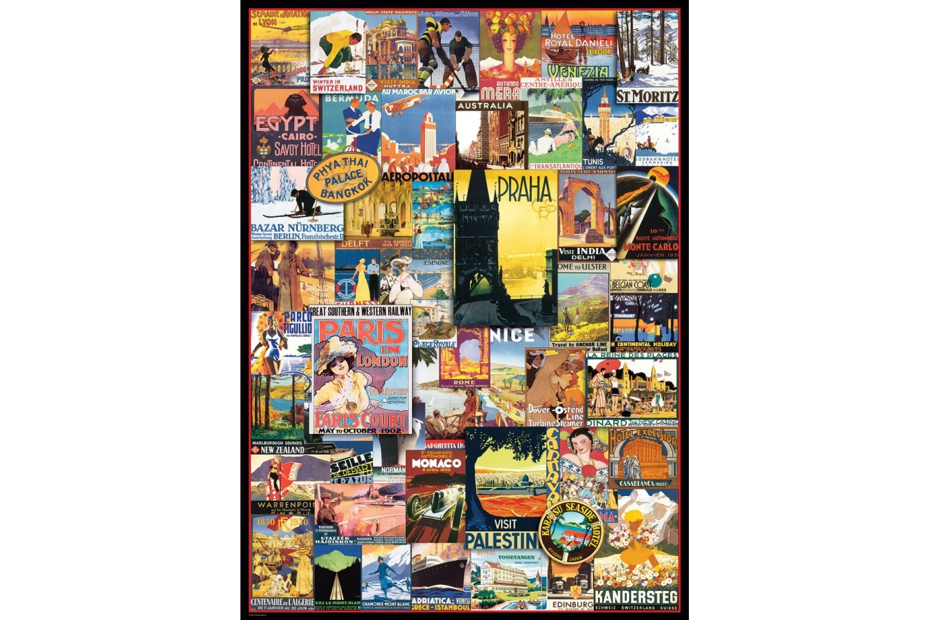 Puzzle Eurographics - Travel around the World - Vintage Posters, 1000 piese (6000-0755)