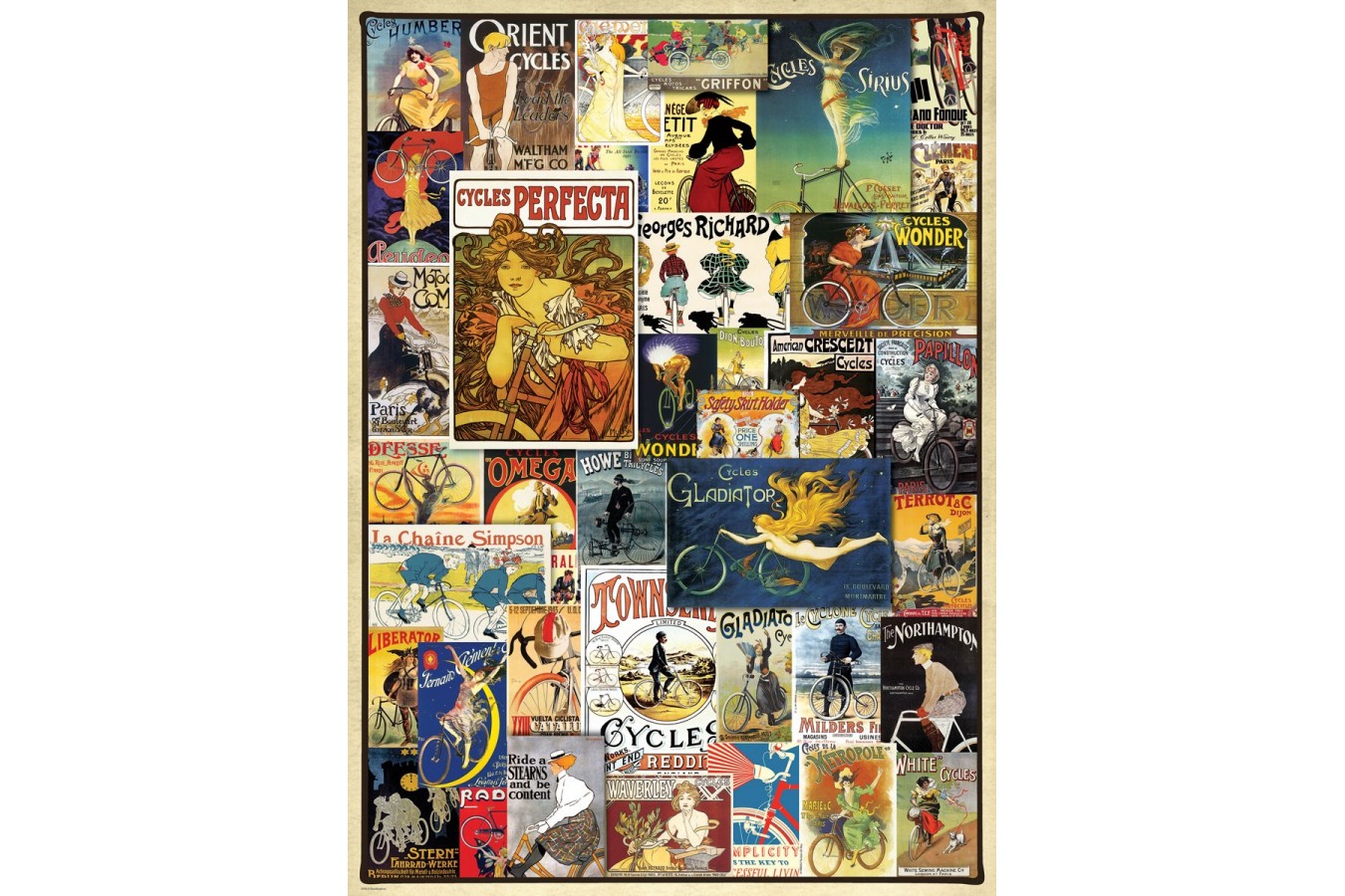 Puzzle Eurographics - Vintage Bicycle Posters, 1000 piese (6000-0756)