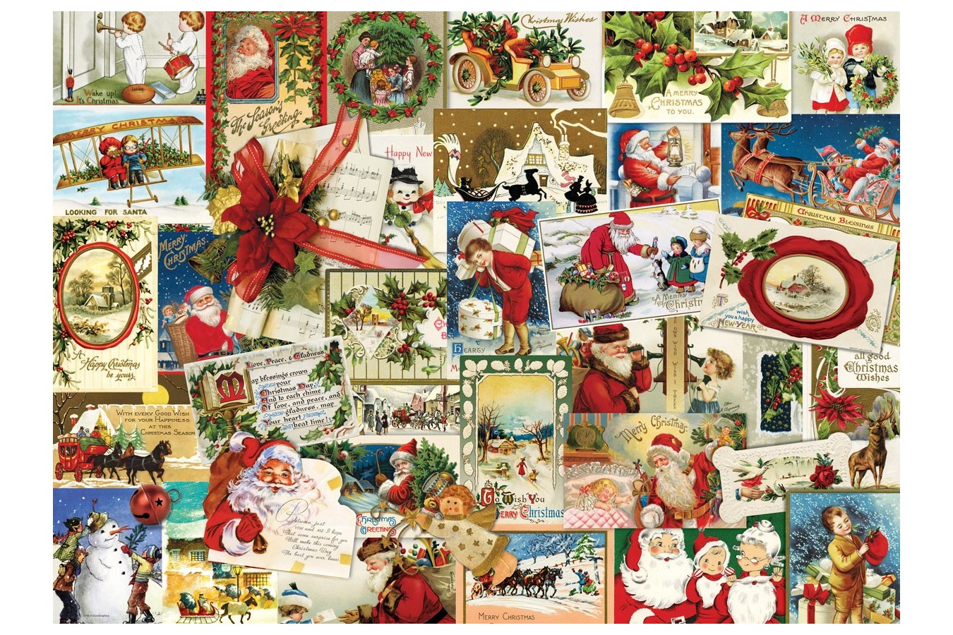 Puzzle Eurographics - Vintage Christmas Cards, 1000 piese (6000-0784)