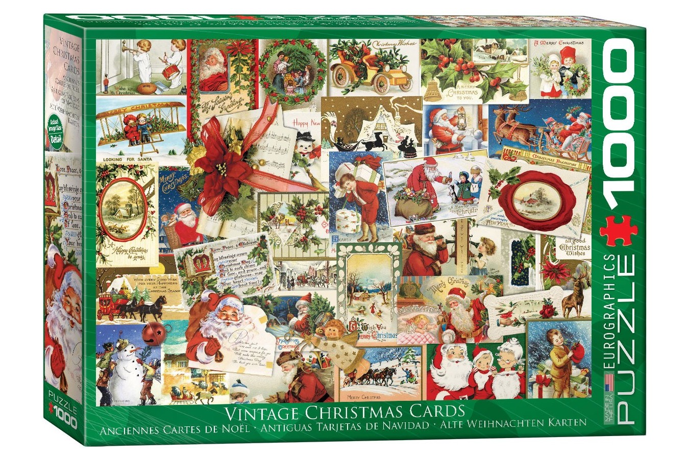 Puzzle Eurographics - Vintage Christmas Cards, 1000 piese (6000-0784)