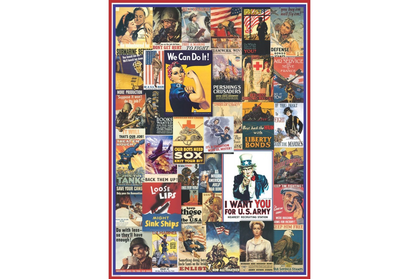 Puzzle Eurographics - World War I & II Vintage Posters, 1000 piese (6000-0937)