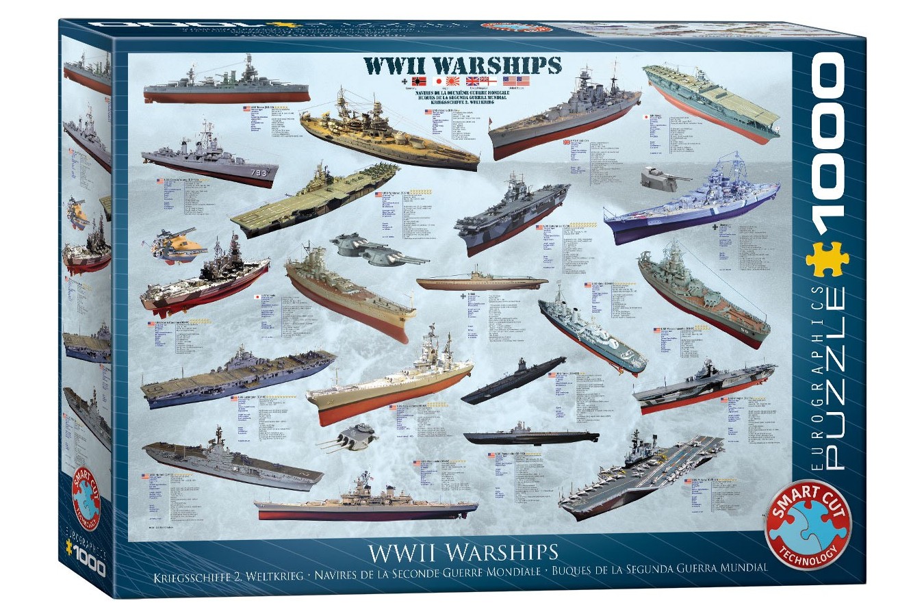 Puzzle Eurographics - World War II Warships, 1000 piese (6000-0133)