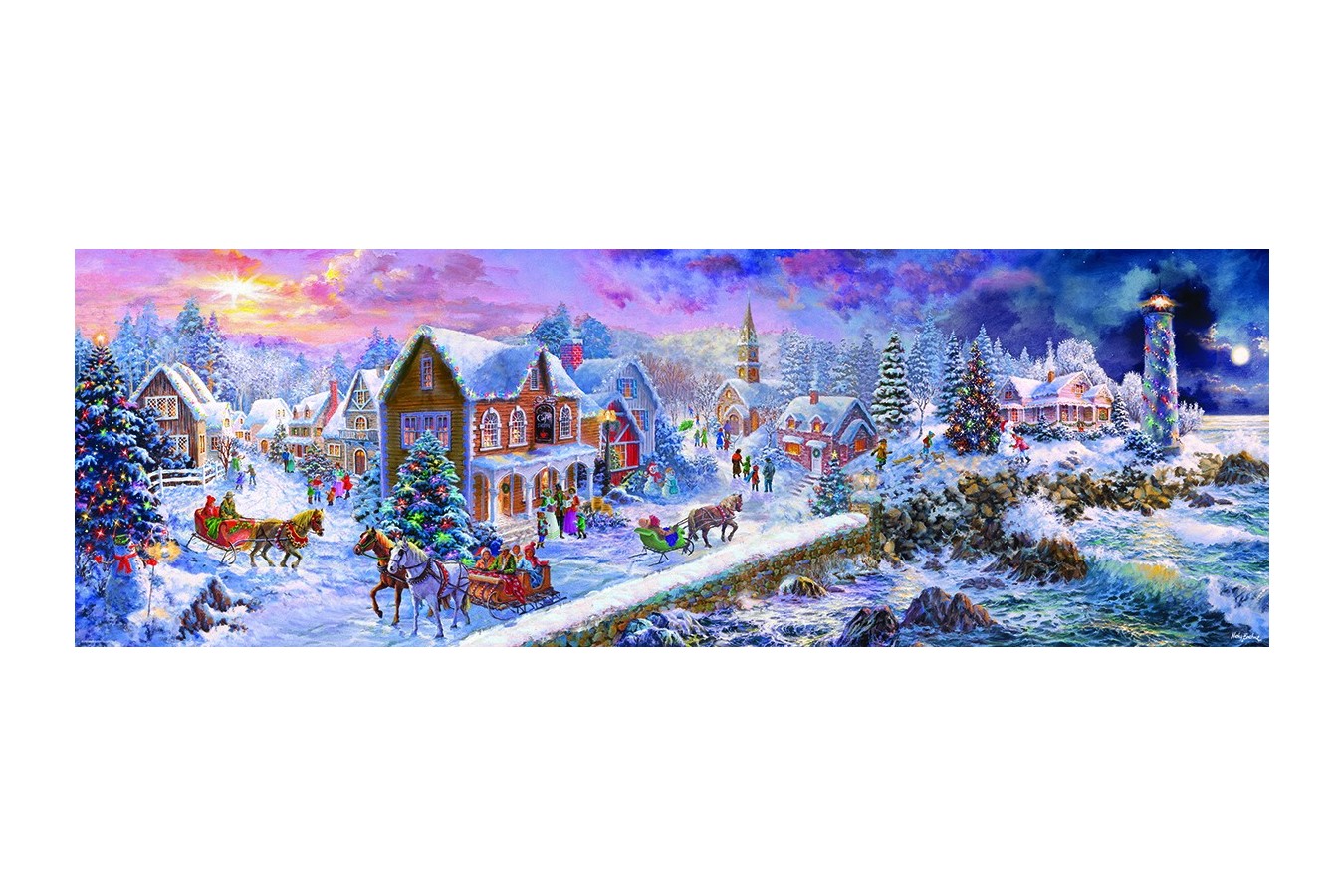 Puzzle panoramic Eurographics - Nicky Boehme: Holiday at the Seaside, 1000 piese (6010-5318)