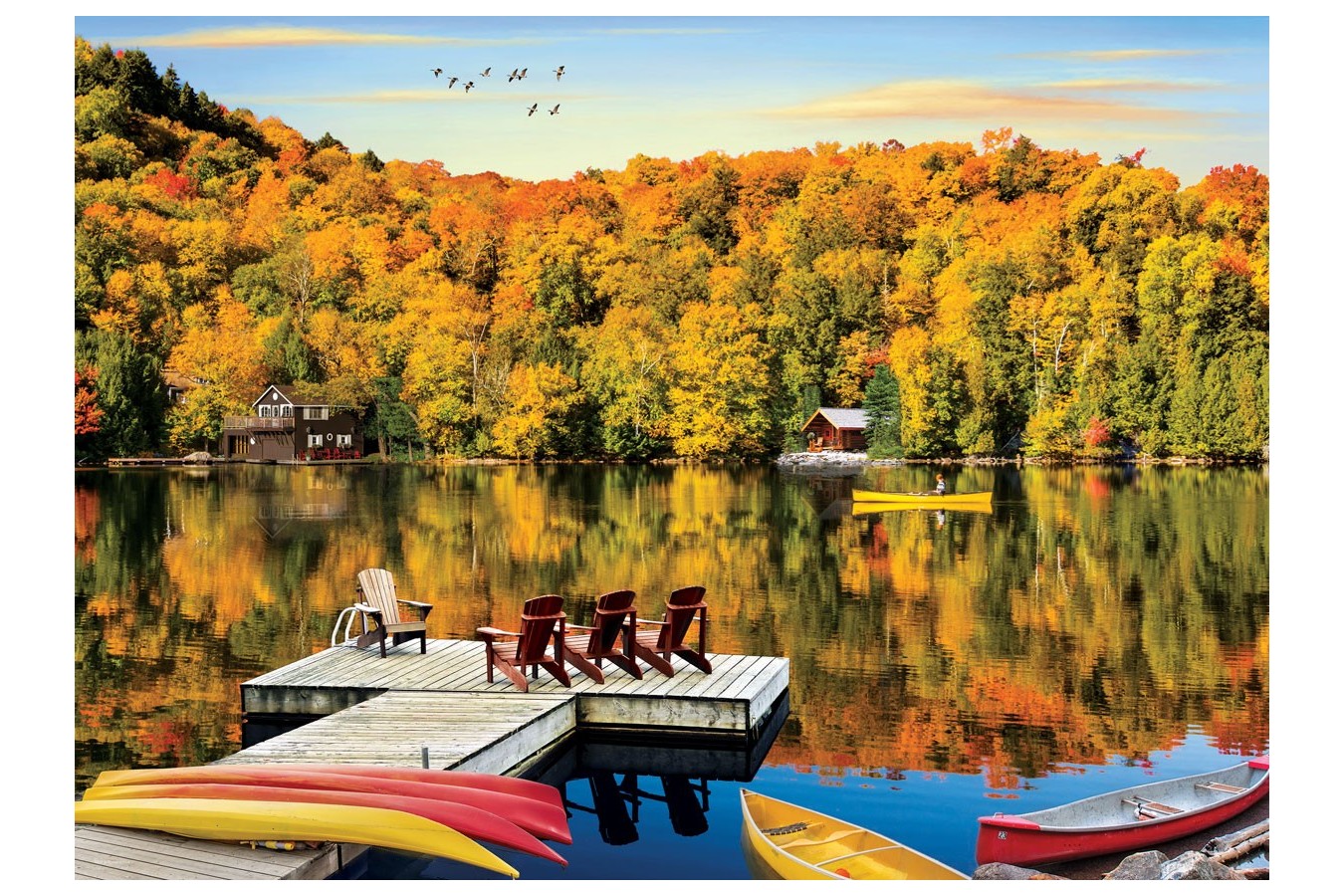 Puzzle Eurographics - Lakeside Cottage Quebec, 1000 piese (6000-5427)