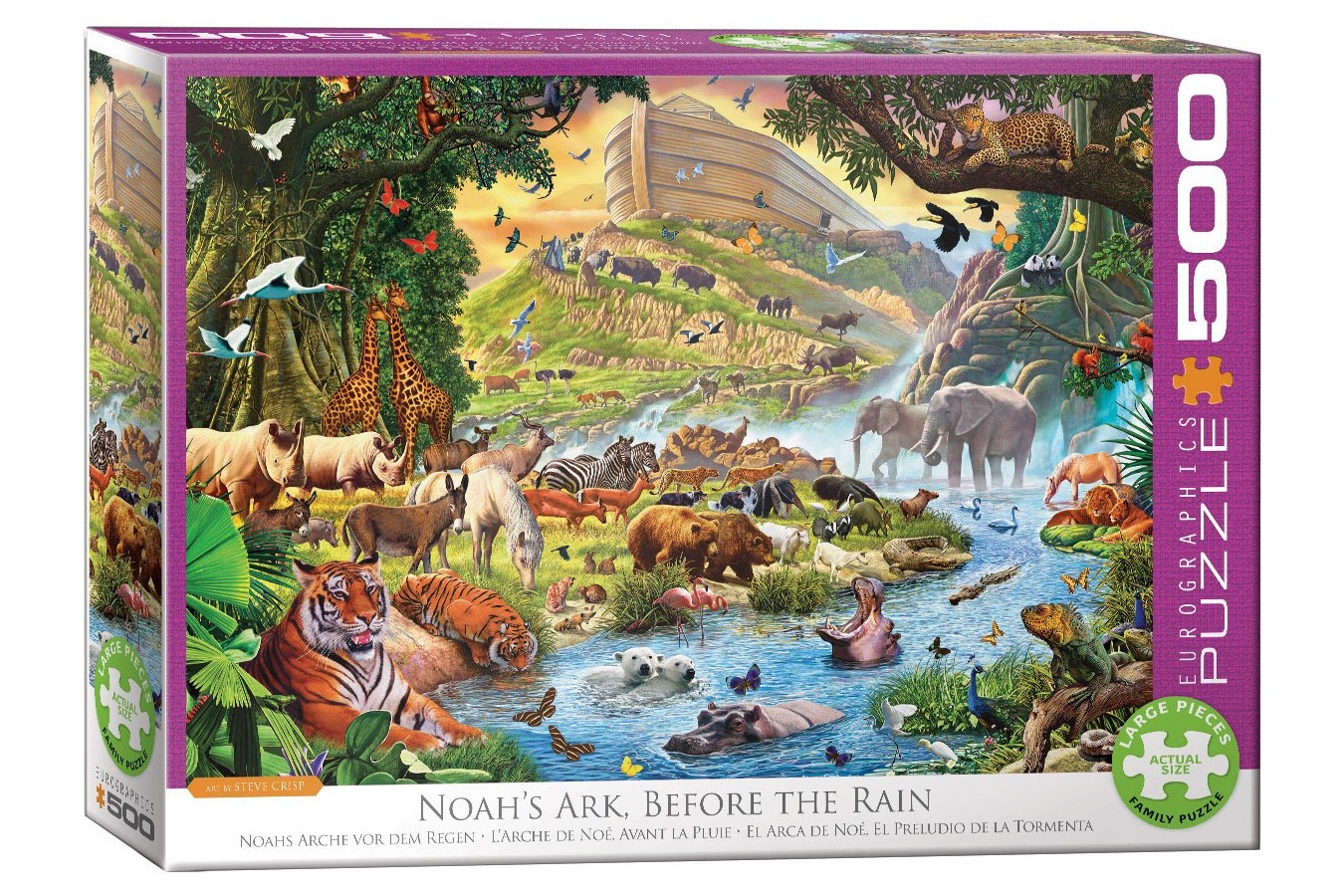 Puzzle Eurographics - Steve Crisp: Noah's Ark Before the Rain, 500 piese XXL (6500-0980)