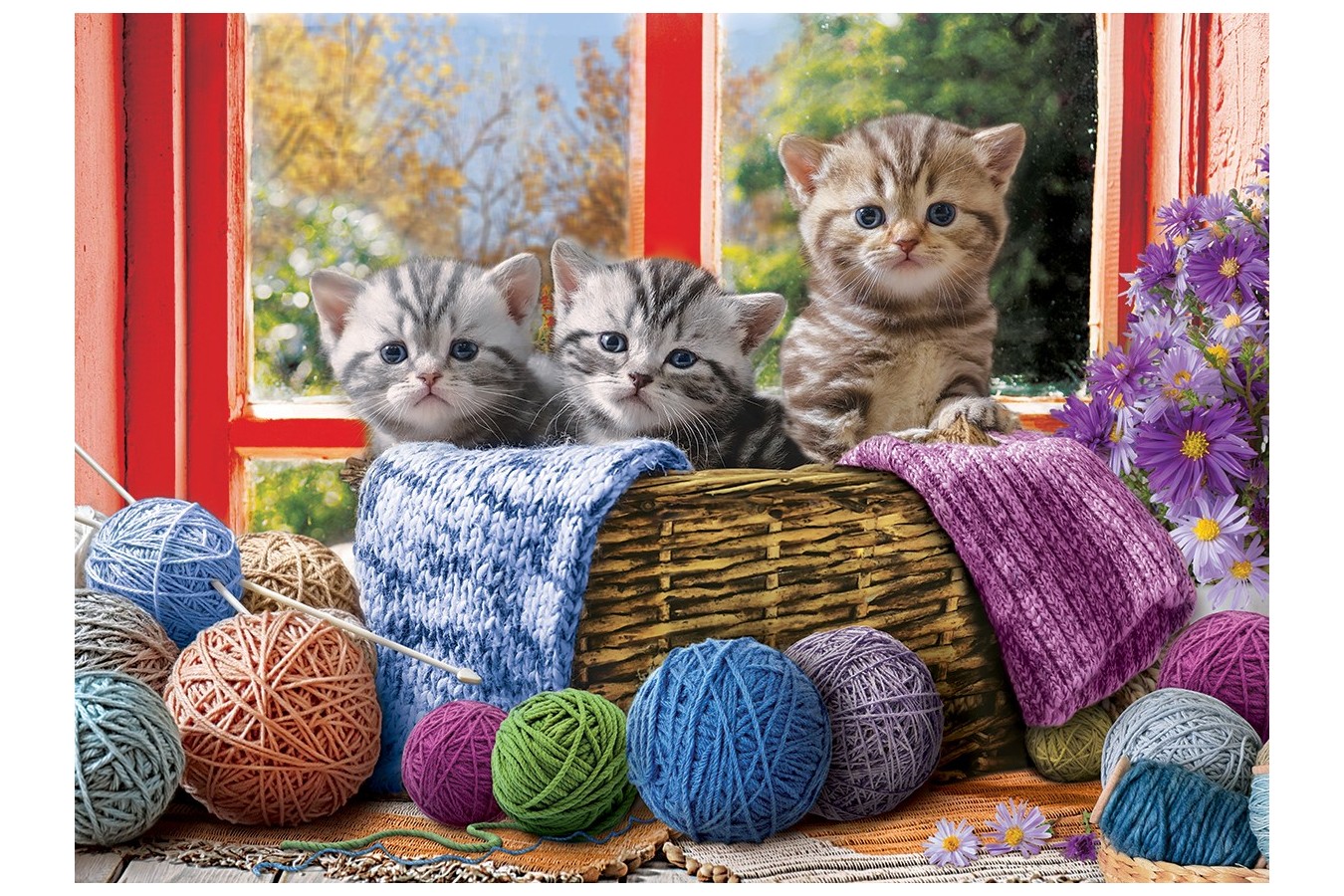 Puzzle Eurographics - Knittin' Kittens, 500 piese XXL (6500-5500)