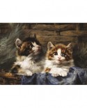 Puzzle Gold Puzzle - Julius Adam: Two Kittens in a Basket, 500 piese (Gold-Puzzle-60683)