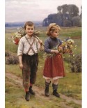 Puzzle Gold Puzzle - Cesar Pattein: Children on a Country Road, 500 piese (Gold-Puzzle-60720)