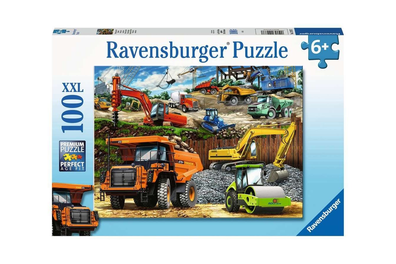 Puzzle Ravensburger - Vehicule De Constructii, 100 piese XXL (12973)