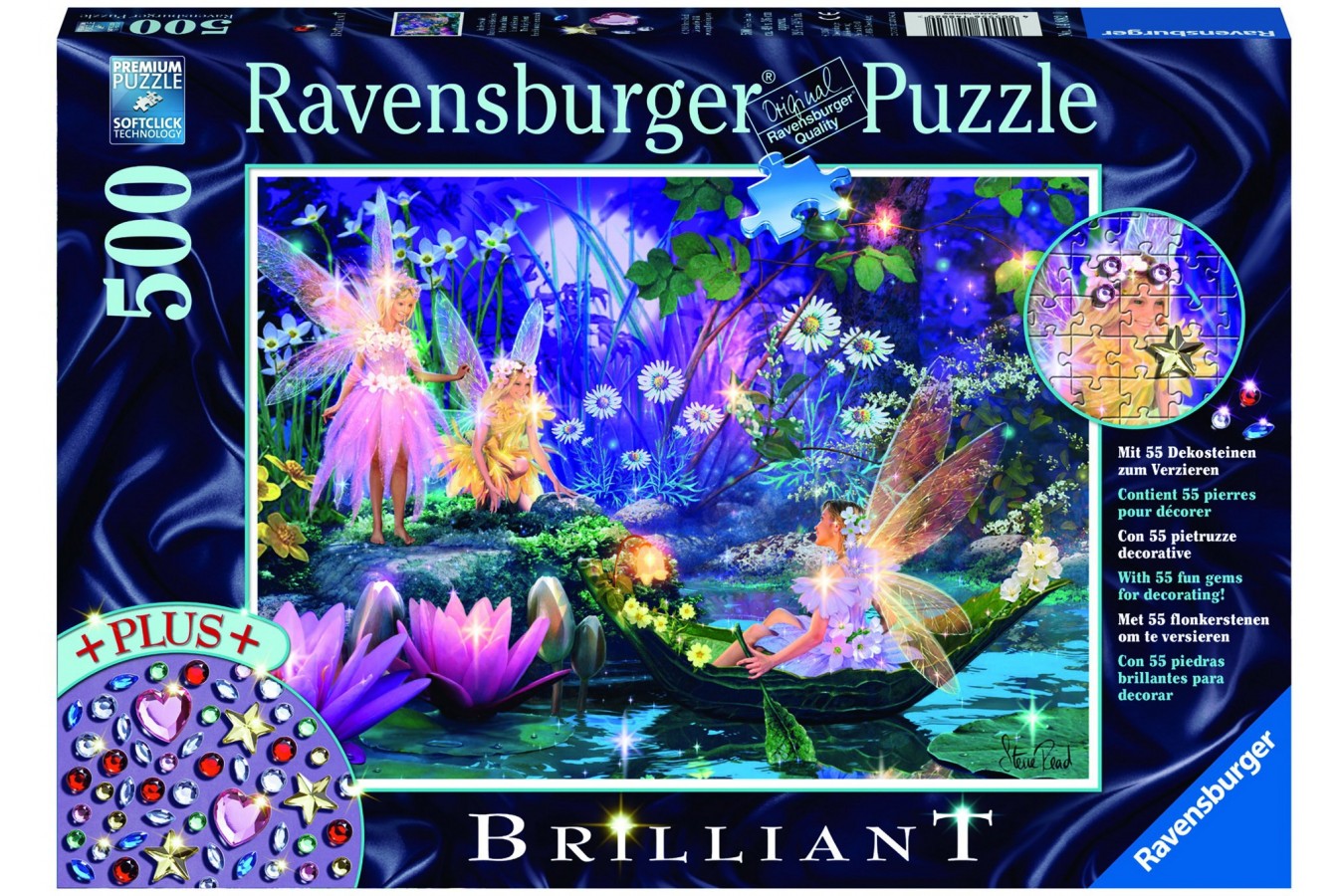 Puzzle Ravensburger - Zanale Padurii, 500 piese, cu pietre pretioase (14882)