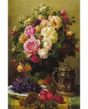 Puzzle Gold Puzzle - Jean-Baptiste Robie: Still Life with Roses, Grapes and Plums, 1000 piese (Gold-Puzzle-60904)