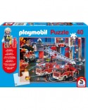 Puzzle Schmidt - Pompieri, 40 piese, include figurina Playmobil (56380)