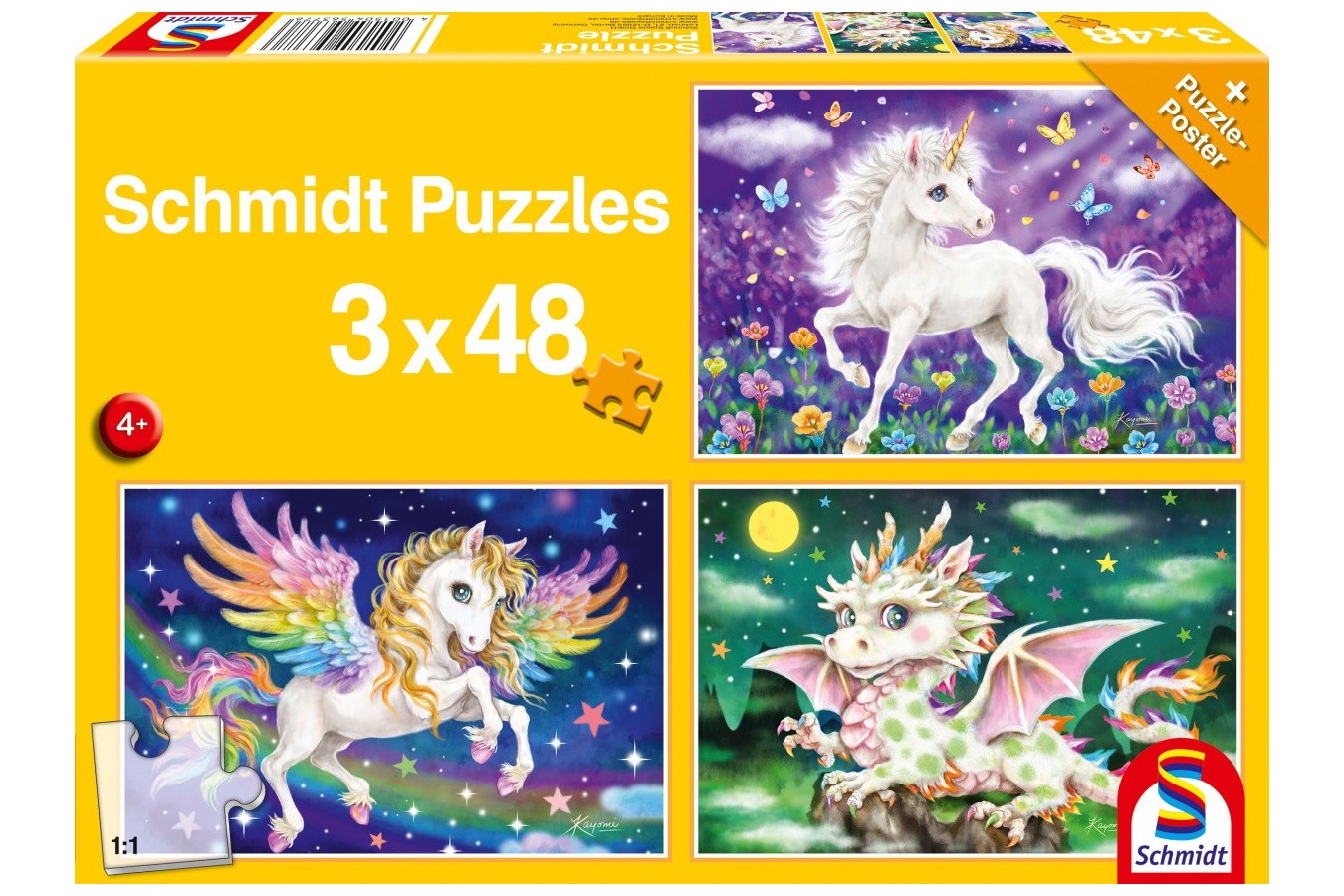 Puzzle Schmidt - Animale Mitice, 3x48 piese (56377)