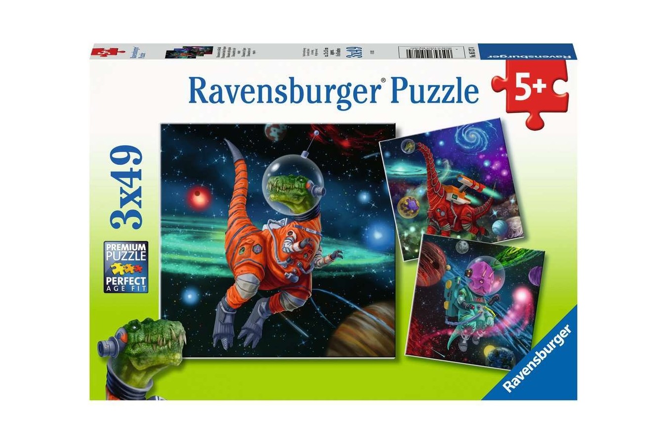 Puzzle Ravensburger - Dinozauri In Spatiu, 3x49 piese (05127)