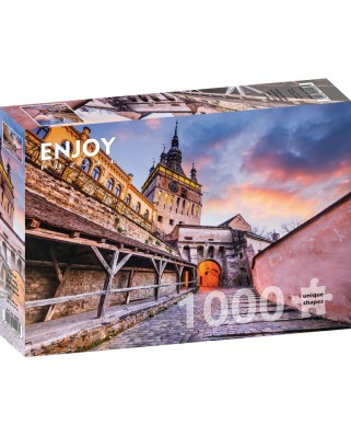 Puzzle 1000 piese Enjoy - Turnul cu ceas, Sighisoara (Enjoy-1029)