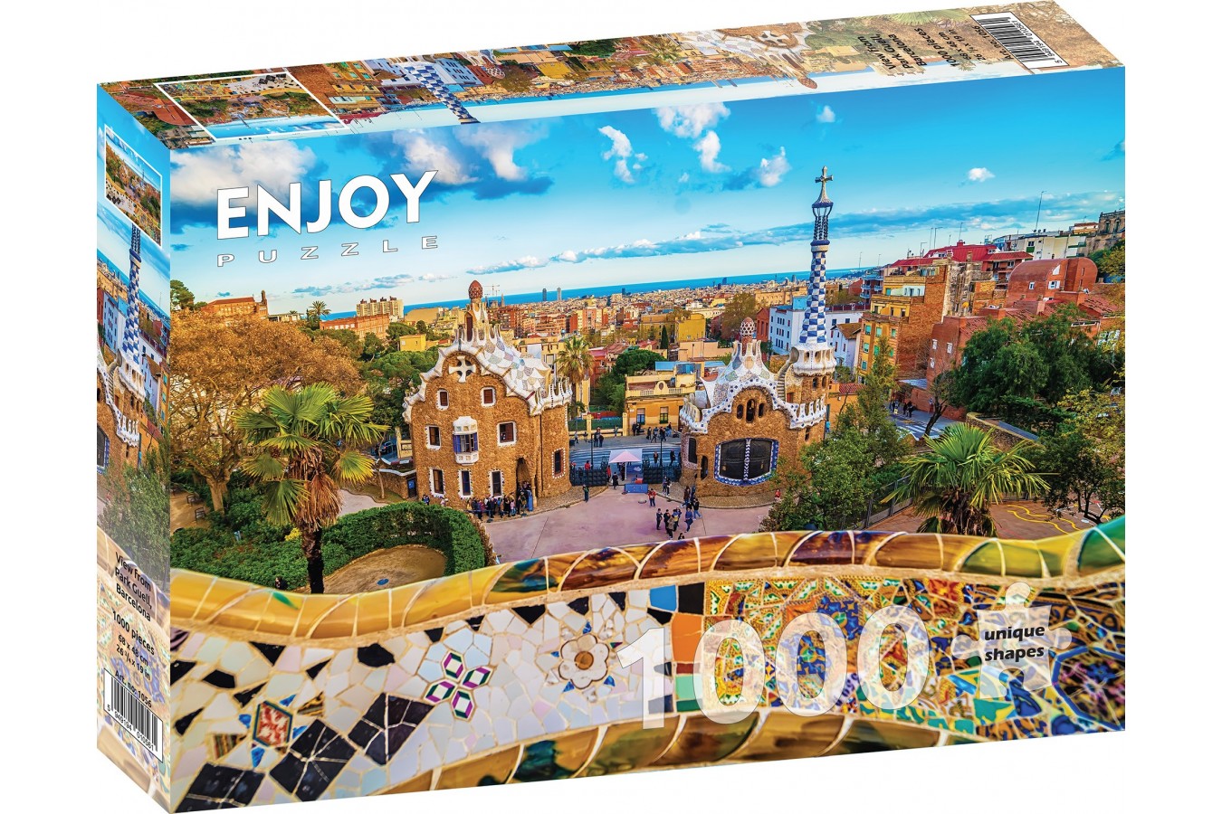 Puzzle 1000 piese Enjoy - View from Park Guell, Barcelona (Enjoy-1056)