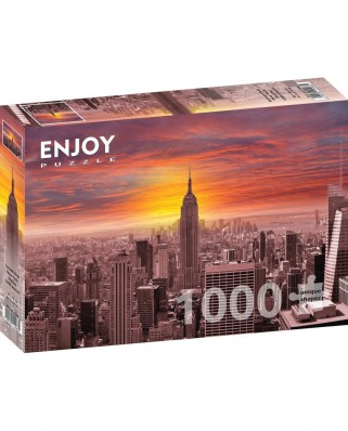 Puzzle 1000 piese - Sunset Over New York Skyline (Enjoy-1068)