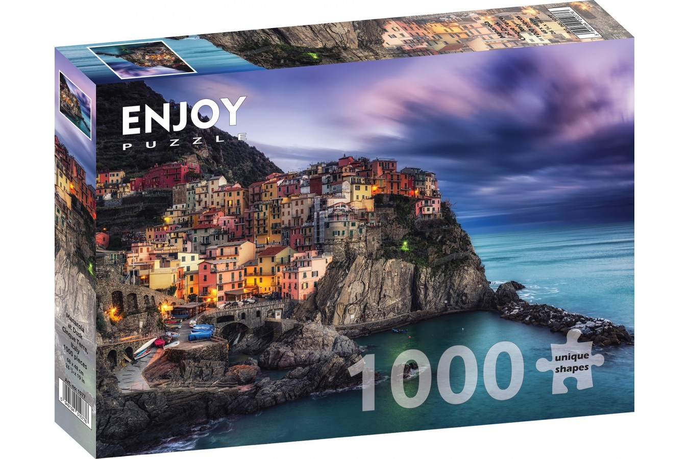 Puzzle 1000 piese - Manarola at Dusk, Cinque Terre, Italy (Enjoy-1077)