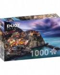Puzzle 1000 piese - Manarola at Dusk, Cinque Terre, Italy (Enjoy-1077)