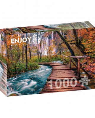 Puzzle 1000 piese - Forest Stream in Plitvice, Croatia (Enjoy-1089)