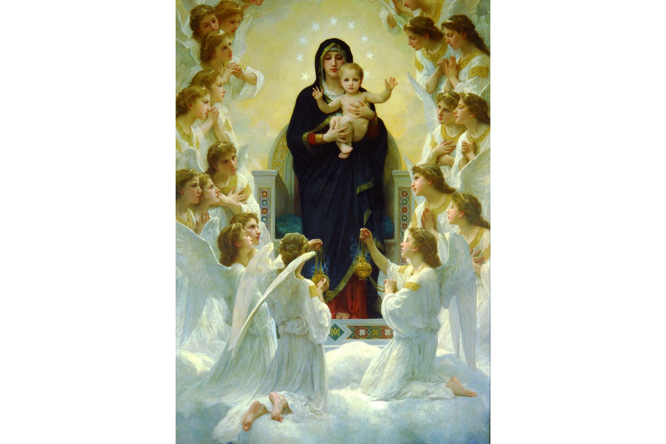 Puzzle 1000 piese Enjoy - William Bouguereau: The Virgin With Angels (Enjoy-1116)