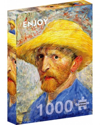 Puzzle 1000 piese - Vincent Van Gogh: Self-portrait with a Straw Hat (Enjoy-1143)