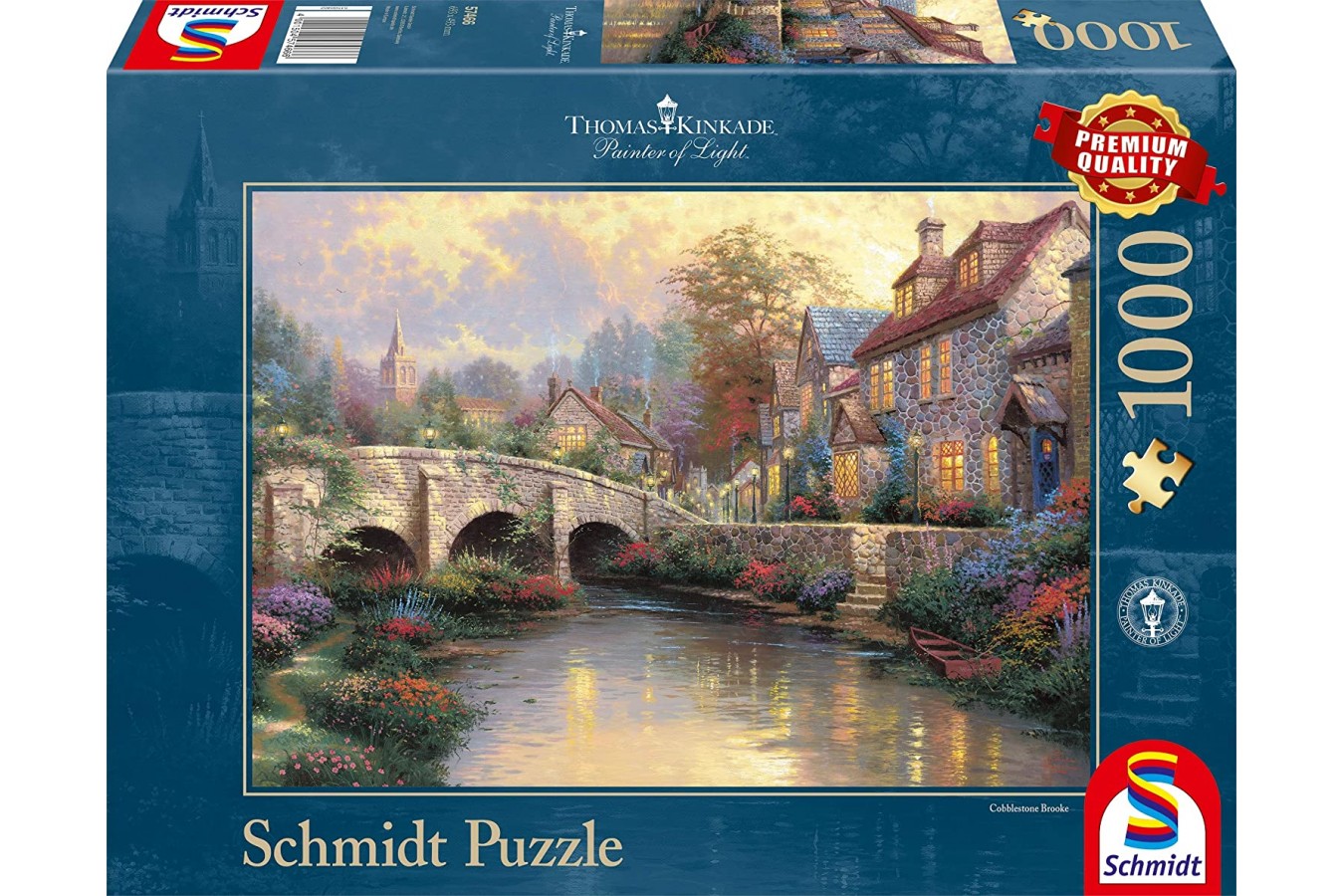 Puzzle Schmidt - Thomas Kinkade: Cobblestone Broke, 1000 piese (57466)