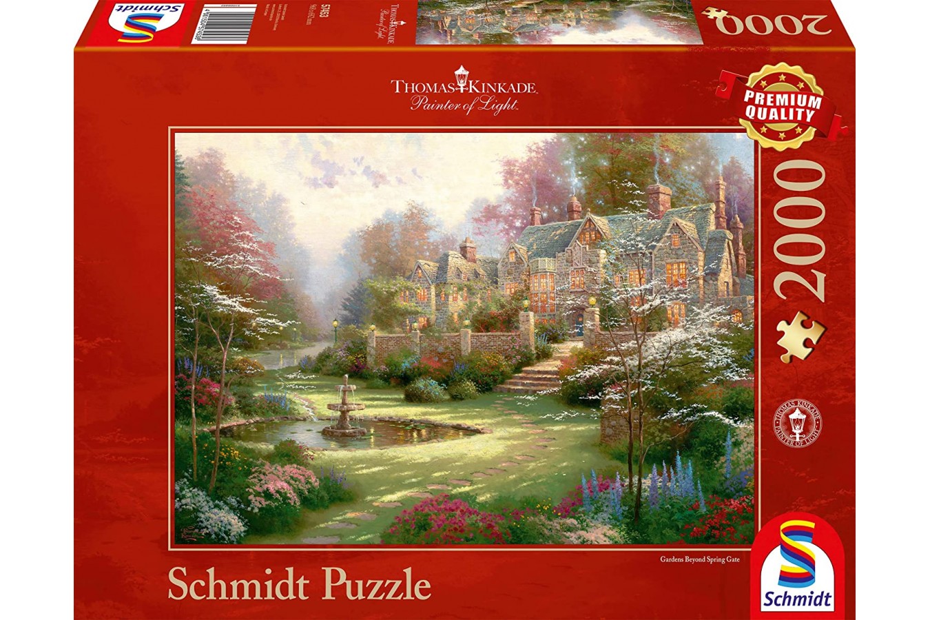 Puzzle Schmidt - Thomas Kinkade: Gradini de primavara la conac, 2000 piese (57453)