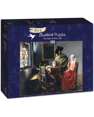 Puzzle 1000 piese - Johannes Vermeer: The Glass of Wine, 1661 (Art-by-Bluebird-60133)