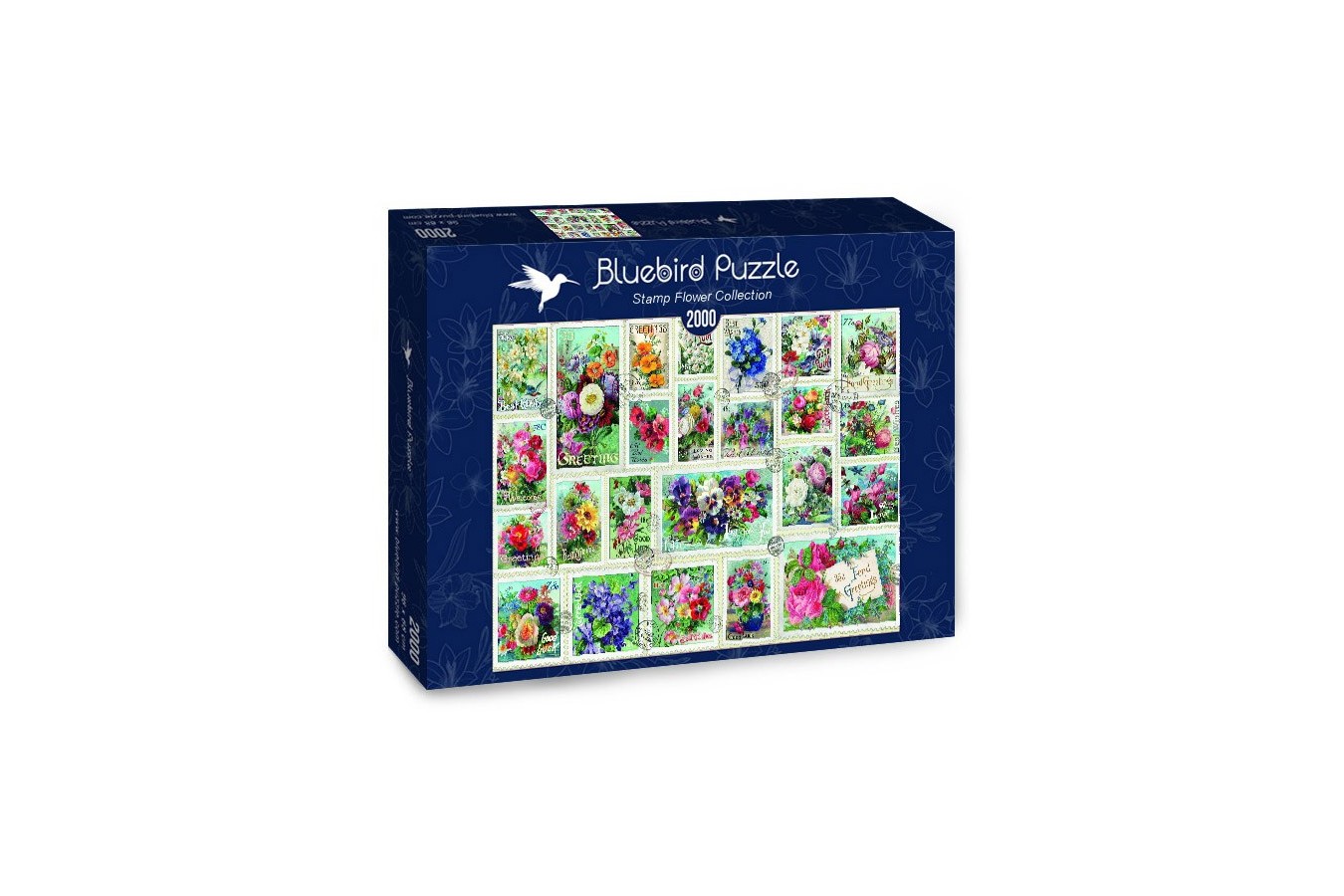 Puzzle 2000 piese - Stamp Flower Collection (Bluebird-Puzzle-70472)