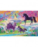 Puzzle 100 piese - Schleich: Glade With Unicorn Family (Schmidt-56396)