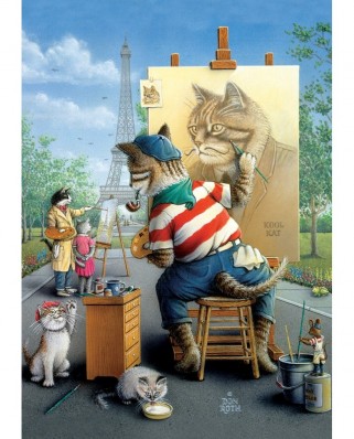 Puzzle 500 piese - Painter Cat (Art-Puzzle-5087)