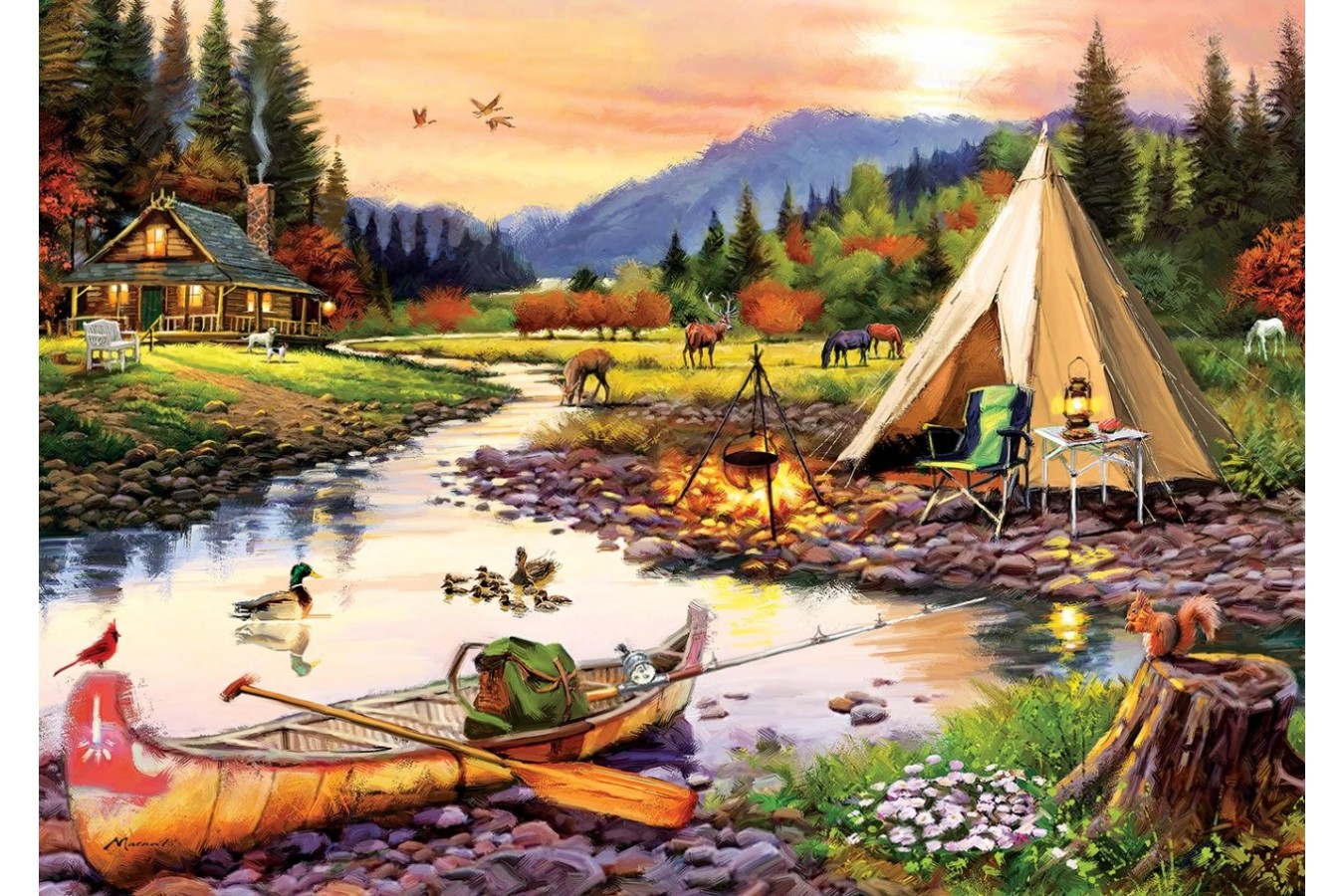 Puzzle 3000 piese - Camping Friends (Art-Puzzle-5520)