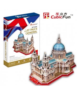 Puzzle 3D cu 107 piese - United Kingdom: St. Paul's Cathedral of London (Difficulty 6/8) (Cubic-Fun-MC117H)