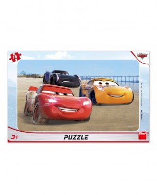Puzzle 15 piese - Cars Racing (Dino-30133)