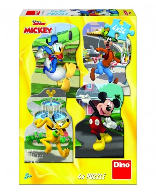 Puzzle 4x54 piese - Mickey Mouse in the City (Dino-33326)