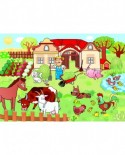 Puzzle 100 piese XXL - Animals on the Farm (Dino-34349)