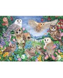 Puzzle 1000 piese din lemn - Owls in the Woods (Jumbo-11286)