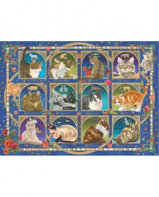Puzzle 1000 piese - Francien - Cat Horoscope (Jumbo-18853)
