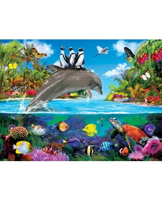 Puzzle 300 piese XXL - Dolphin Ride (Master-Pieces-32112)