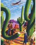 Puzzle 100 piese mini - Cactus Country - American Airlines Poster Mini (New-York-Puzzle-AA1701)