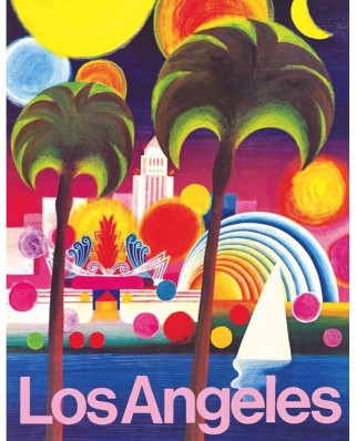 Puzzle 100 piese mini - Los Angeles - American Airlines Poster (New-York-Puzzle-AA1973)
