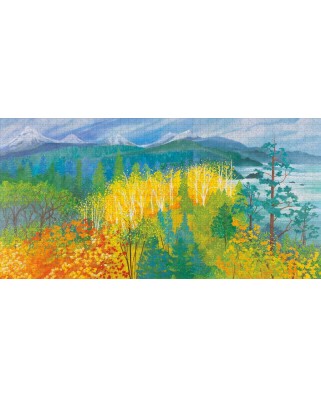 Puzzle 1000 piese panoramic - Joan Metcalf: The Cascades (Pomegranate-AA1092)